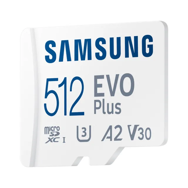 【Samsung 三星】EVO Plus microSDXC U3 A2 V30 512GB 記憶卡(MB-MC512SA/APC)