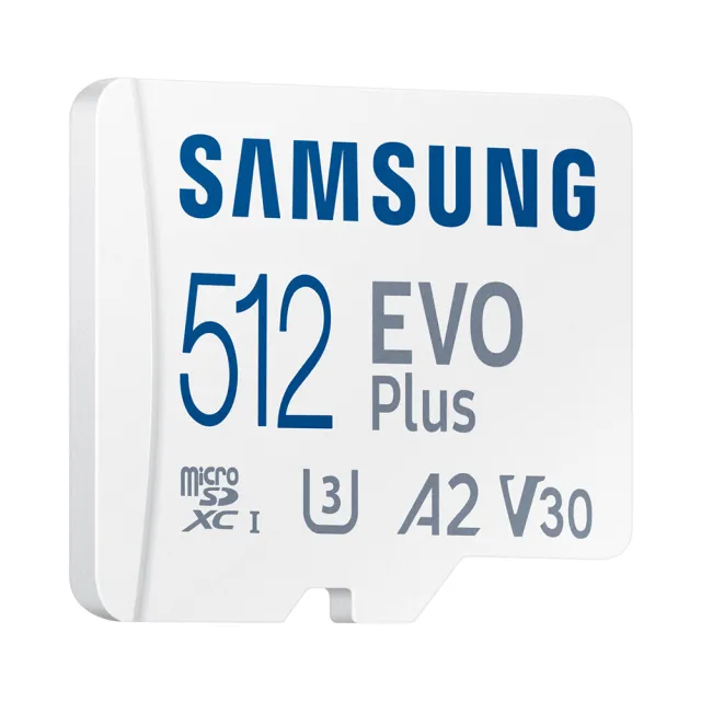 【Samsung 三星】EVO Plus microSDXC U3 A2 V30 512GB 記憶卡(MB-MC512SA/APC)