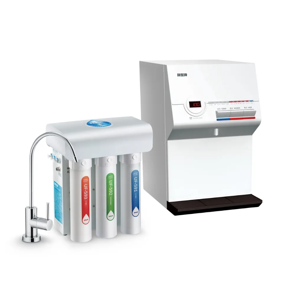 賀眾牌】UW-672AW-1+UR-5411JW-8桌上型淨水方案(全濾芯NSF認證/冰溫熱飲水機/逆滲透/原廠服務) - momo購物網- 好評推薦-