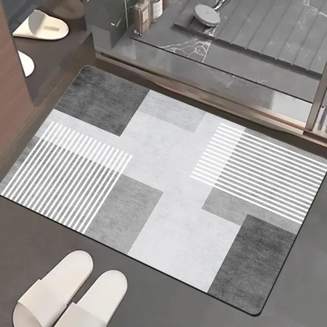 【嵐楓居家】4入奈米絨面軟式硅藻土吸水止滑地墊(踏墊/浴室.廚房地墊/速乾)