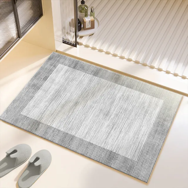 【嵐楓居家】4入奈米絨面軟式硅藻土吸水止滑地墊(踏墊/浴室.廚房地墊/速乾)