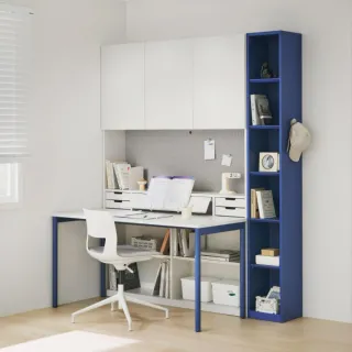 【iloom 怡倫家居】NEWT 1200型六層收納書桌含門片(書桌 桌子 電腦桌 工作桌 學習書桌 辦公桌 學生書桌)