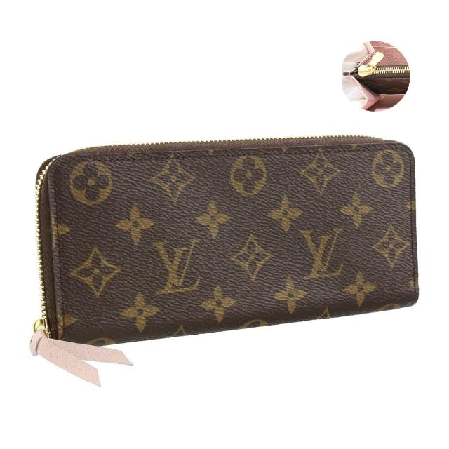 【Louis Vuitton 路易威登】M61298 經典Monogram塗層帆布CLEMENCE系列拉鍊長夾(芭蕾粉色)