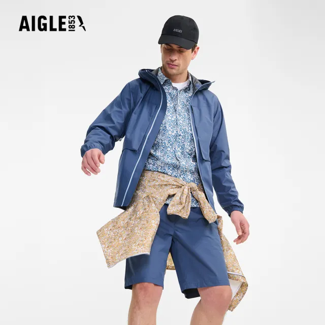 【AIGLE】MTD 防水易收納外套∣AG-FBH27(防水外套 防風 防潑水 輕量 抗UV 防曬外套 女外套 男外套)