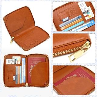 【LEEHER】多功能收納包/拉鍊護照包/護照包/護照夾/收納包/錢包/中款錢包/防盜刷錢包/短款