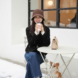 【HaNA 梨花】買一送一 加贈髮帶 不再被口罩繩束縛 側褶掛扣燈芯絨防護棒球帽