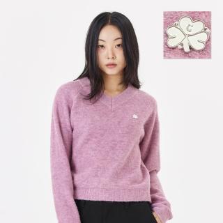【Mark Gonzales】女裝 CLUV V領毛圈 針織衫 - 粉色