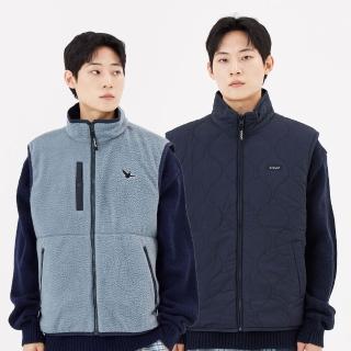 【Mark Gonzales】男女同款 小天使雙面穿輕量刷毛 PADDED 背心 - 深藍色