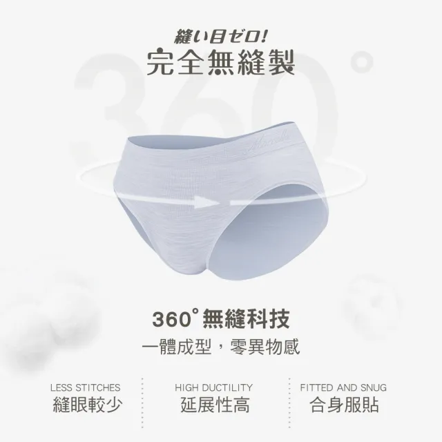 【MarCella 瑪榭】3件組-MIT-無縫抗菌內褲-花紗中低腰(女內褲/抗菌內褲/無縫內褲)