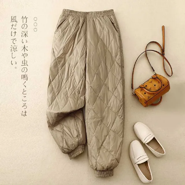 【LANNI 藍尼】★寬鬆保暖防風棉褲(褲子/長褲/棉褲/復古/日系/通勤)