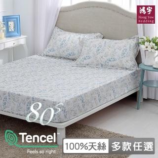 【HongYew 鴻宇】臺灣製100%天絲 床包枕套組 雙人(多款 80支/400織)