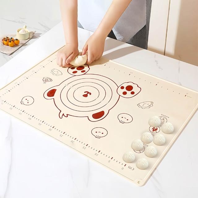 【QLZHS】食品級矽膠揉面墊 厚度5MM 50*70CM 帶刻度揉麵板 桿面墊 包餃子點心烘焙墊 料理墊 和麵墊 隔熱墊
