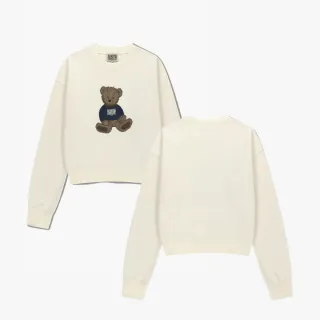 【MARITHE FRANCOIS GIRBAUD】官方旗艦 女款短版塗鴉熊大學T(象牙白)