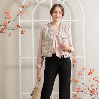 【IRIS 艾莉詩】質感黑蕾絲裝飾長褲-黑色(56303)