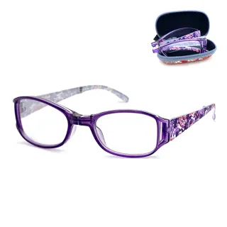 【SUNS】高機能摺疊老花眼鏡 貴氣祕戀紫花款 濾藍光老花眼鏡 高硬度耐磨鏡片 配戴不暈眩