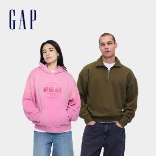 【GAP】男女同款 Logo刺繡刷毛連帽外套-多款任選(788500&821275&822083)