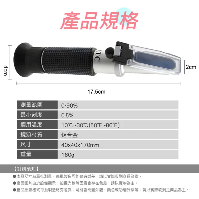 糖份測試器 糖度計0-90% 水果甜度計 手持式糖分計 165-PSM90(折光儀 食品測糖儀 糖度儀)