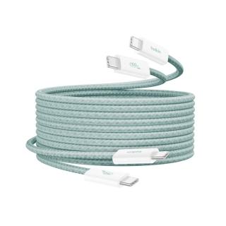 【BELKIN】BoostCharge USB-C 至 USB-C 60W編織連接線1.5ｍ 共2條裝(CAB018qc05GR2PK)-子商品