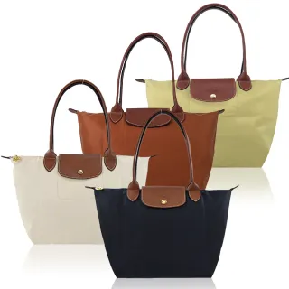 【LONGCHAMP】LE PLIAGE長把再生尼龍摺疊水餃包(中款/多色)