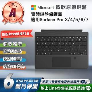 【Microsoft 微軟】A級福利品 Surface Pro 原廠實體鍵盤保護蓋(無筆槽/指紋解鎖/適用Pro3至Pro7)