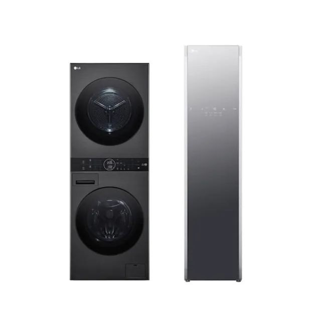 【LG 樂金】1310洗衣塔×電子衣櫥〔1+1超值組〕(WD-S1310B+E523MW)