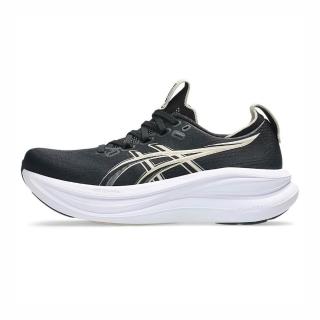 【asics 亞瑟士】GEL-Nimbus 28 D 女 慢跑鞋 寬楦 跑鞋 路跑 黑 米灰(1012B917-002)