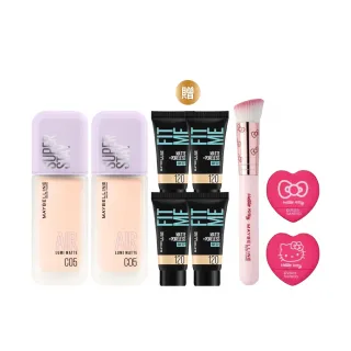 【MAYBELLINE 媚比琳】全新升級!裸霧光持久水粉底AIR 2入組(#小方胖AIR#專櫃級奢華粉底)