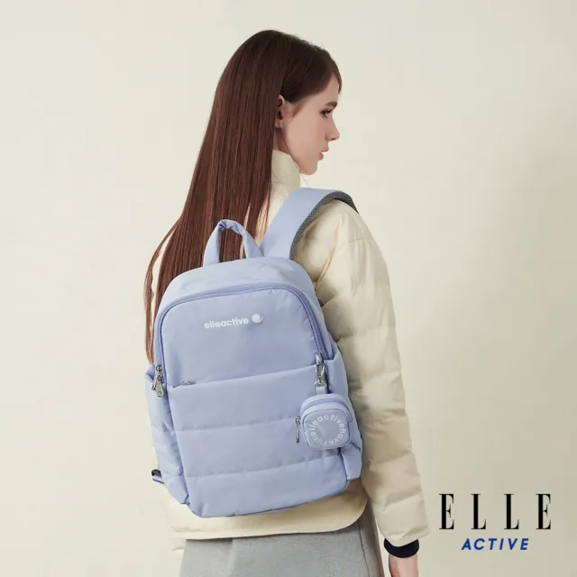 【ELLE ACTIVE】輕量多層收納後背包-淺藍色(EA25S2FB501-31)