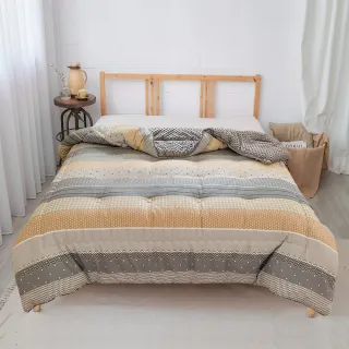 【米夢家居】秋冬兩用100%純棉豆豆絨雲朵保暖雙人被-加長加厚3.9公斤-韓國流行懶人可水洗被(米格魯)