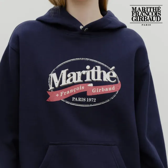 【MARITHE FRANCOIS GIRBAUD】官方旗艦 高允貞同款復古LOGO圖章刷毛連帽T(多款任選)