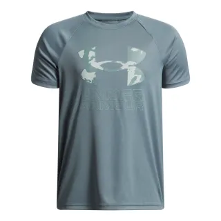 【UNDER ARMOUR】UA 男童 TECH HYBRID PRINT 短袖T-Shirt_1387036-587(藍綠色)