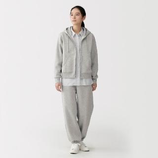 【MUJI 無印良品】女裡毛拉鍊連帽外套(柔白/灰色/深灰/黑色)