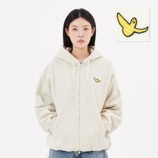 【Mark Gonzales】男女同款 小天使刷毛連帽外套-米白色