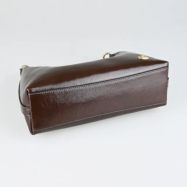 【COACH】COACH Juliet 25立體仿舊C字LOGO小牛皮拉鍊手提/肩背/斜背包(楓木棕)