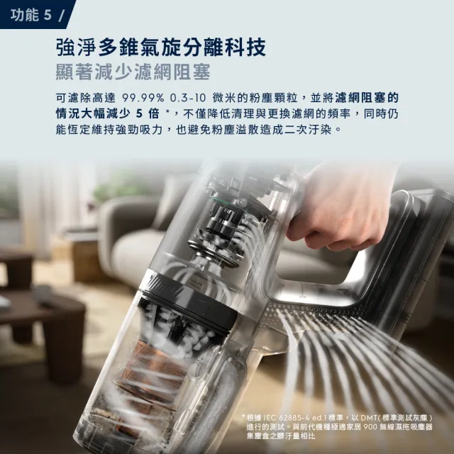 【Electrolux 伊萊克斯】極適家居800系列無線濕拖吸塵器- 幕夜灰(EFP81825)