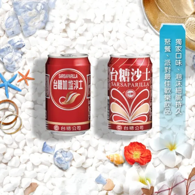 【台糖】加塩沙士330ml 24入/箱 X2箱(添加食鹽消暑首選 泡沫細膩持久)