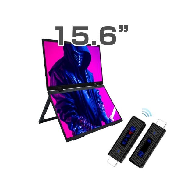 【REAICE】日本Winten 15.6型IPS可攜式雙屏螢幕-無線投影組(Switch/手機/Netflix/無線會議/HDMI/電腦)