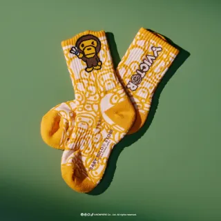 【VICTOR 勝利體育】VICTOR x BABY MILO STORE 聯名系列高筒運動童襪(SK511JRBM O 猿日迷彩橘)