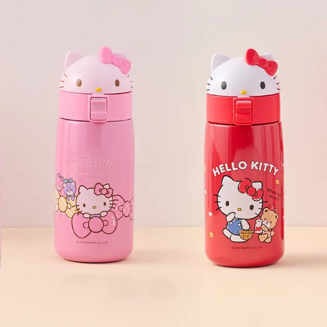 【HELLO KITTY】造型彈跳保溫杯第二代500ml-兩色可選 KT-T500