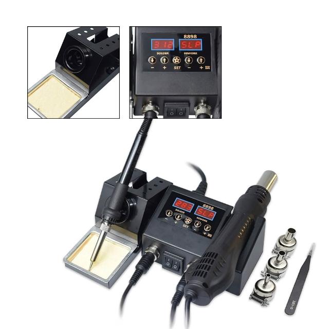 【HANLIN】DLT8898 二合一數位恆溫熱風電烙鐵焊台