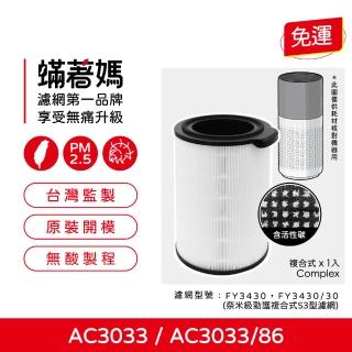 【Mitewithmom 蟎著媽】濾網 適用 飛利浦 PHILIPS AC3033/83 AC3033/85 AC3033 空氣清淨機 FY3430