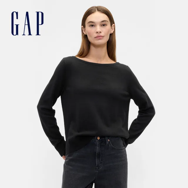 【GAP】男女裝 印花圓領大學帽T/圓領長袖T恤/長袖針織衫-多款任選(542214&792656&791281&645634)