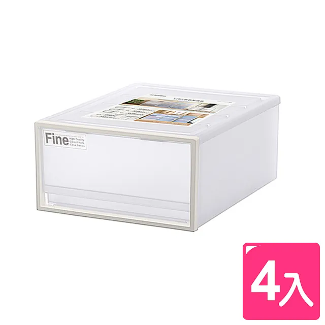 【真心良品】面寬40cm單抽屜整理箱30L-4入(MIT台灣製 收納箱 置物箱 玩具收納櫃)