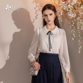 【IRIS 艾莉詩】澄靜優雅鍊飾上衣-淺米白(56120)