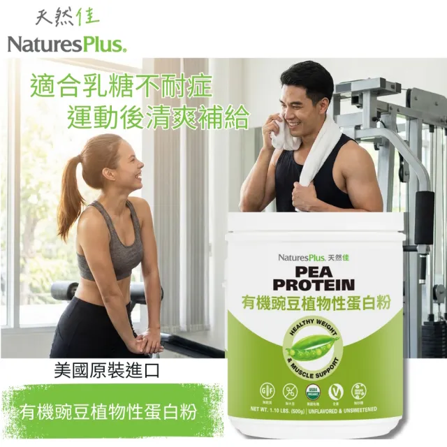 【NaturesPlus 天然佳】有機豌豆植物性蛋白粉 1入(1入/500公克 有機純淨植物高蛋白)