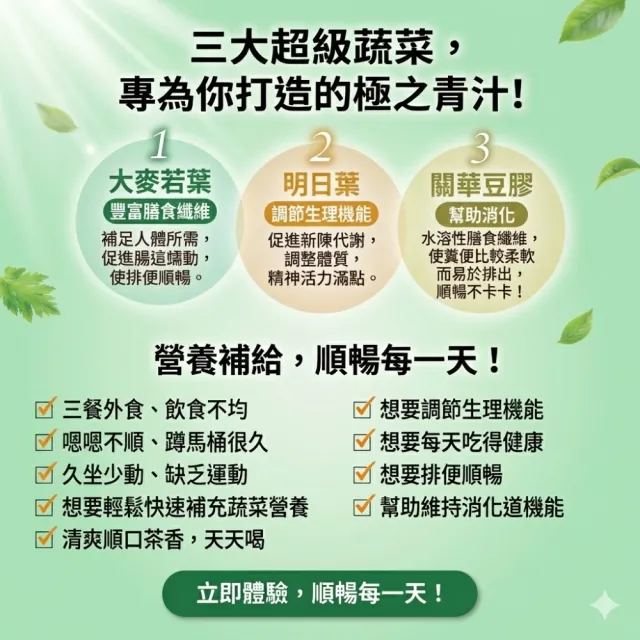 【Suntory 三得利】極之青汁2盒(30包/盒)(大麥若葉+明日葉)