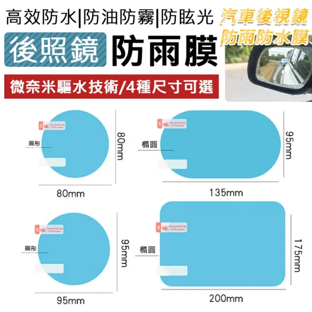 【ROYAL LIFE 皇室生活】汽車後視鏡防雨防水膜-圓形 4入組(防水/防霧/防雨貼膜/防昡光/後視鏡/側窗用)