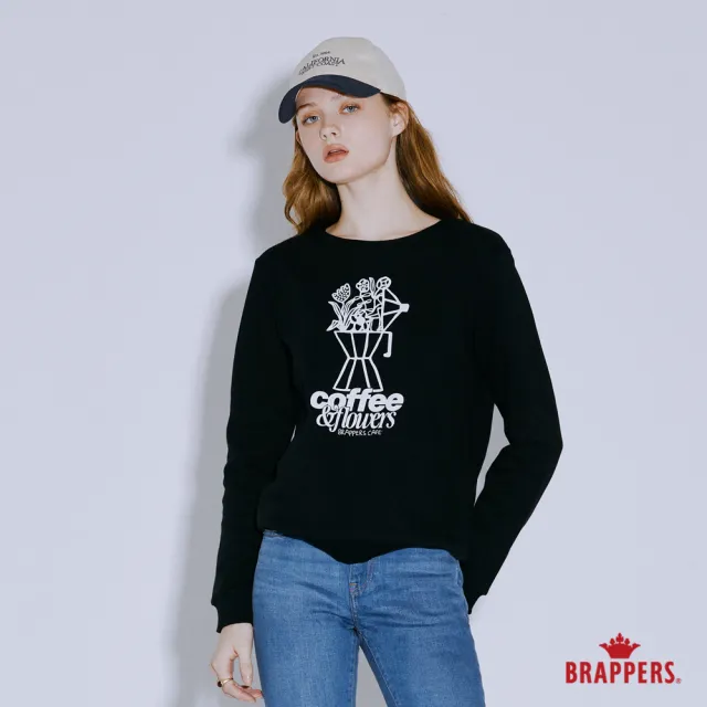 【BRAPPERS】女款 Coffee & Flowers印花圓領T-黑