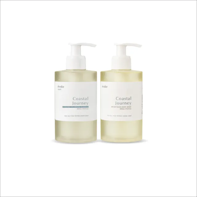 【JAN DAN 簡單】濱海旅行沐浴露300ml+萃泌蓬鬆洗髮精300ml組合 2入組