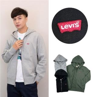 【LEVIS】Levis 棉外套 立體貼標 大尺碼 刷毛 現貨 連帽 外套 平輸品(棉外套 黑灰兩色8719)